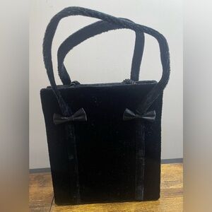 Elegant Black Velvet Handbag with shoulder Strap